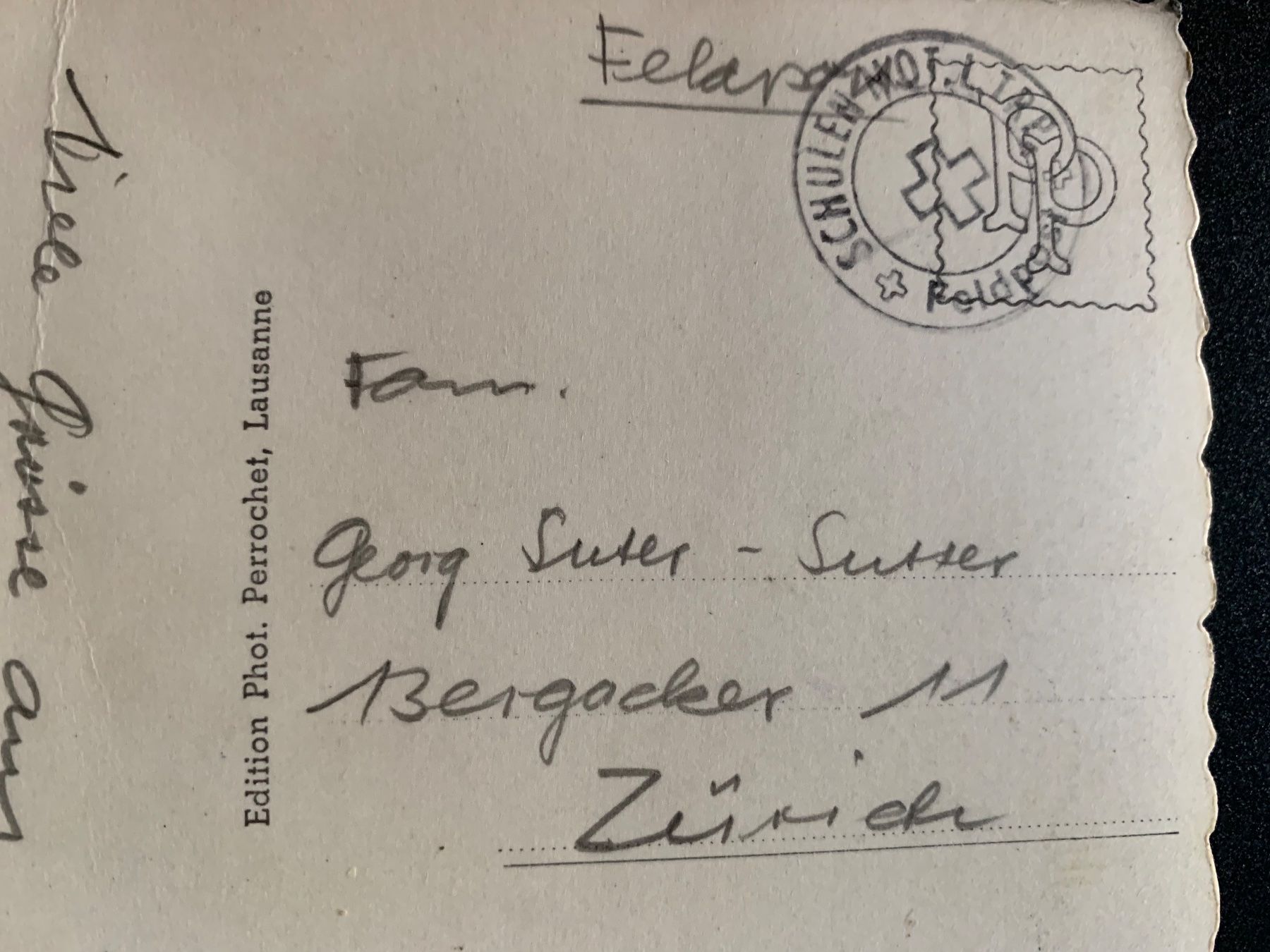 Cartes postales: Alte Postkarte Villars Feldpost – D'occasion à Erlenbach ZH par Ritschly 1