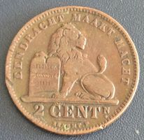 Belgien 2 Cent 1902 Leopold II Kupfermünze
