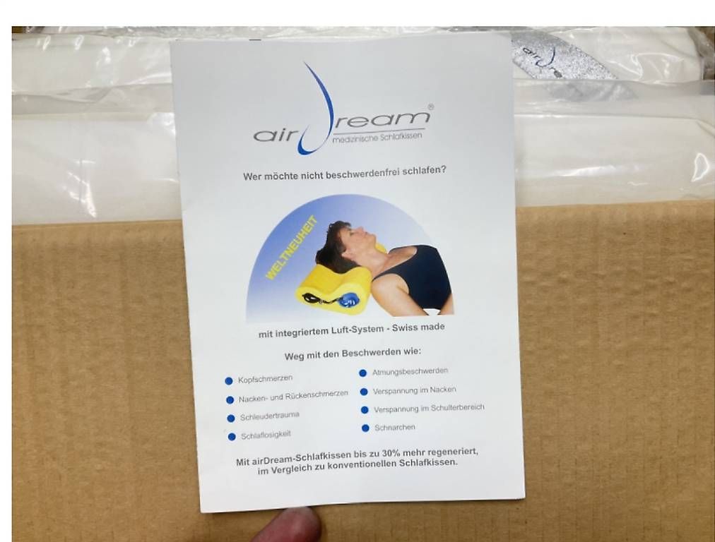 Kissen: Kissen mit Luftsystem airDream  ergonomisch & bequem – Neu und originalverpackt aus Müselbach von Mueselbach 1
