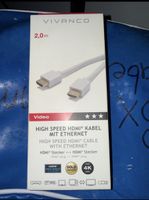Vivanco HDMI Kabel High Speed mit Ethernet 2,0 Meter neu