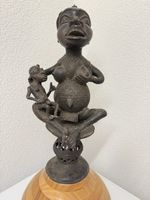 Antike Afrikanische Skulptur Grosse Bronze Figur Afro