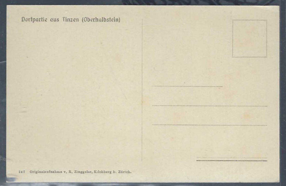 Cartoline postali: Tinzen. Tinizong. – Usato da Horw venduto da SwissSteamMemories 1