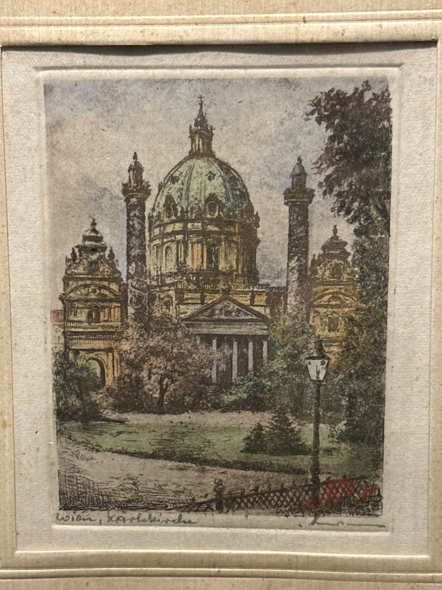 Grafica & Litografie: Wien, Karlskirche, gerahmt – Difettoso da Zürich venduto da Chaeffeler 1