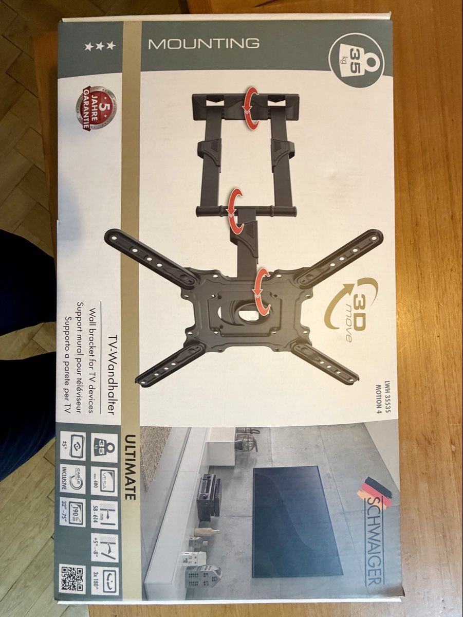 Supporti a parete: Schwaiger TV-Wandhalterung Ultimate – Nuovo (secondo la descrizione) da Basel venduto da Konix