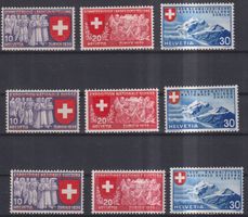 D62) Satz Landi 219-227, mit Gummi ohne Falz.