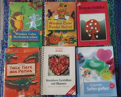 6 x Bücher BASTELN Perlen Blumen Seifen Fensterbilder