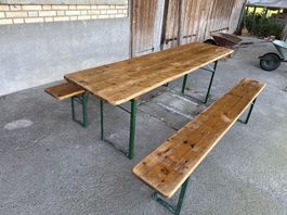 Festbankgarnitur 60cm, Tisch und Bänke, ideal für den Garten