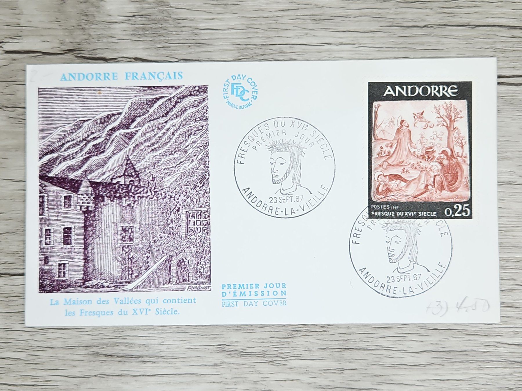 Alle Briefmarken: CL05 Enveloppe + Timbre Andorre 1967 – Gebraucht aus Cousset von Patrick_Collections