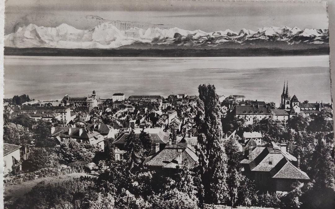 Cartoline postali: NEUCHÂTEL  &  les Alpes  -  1959 – Usato da Delémont venduto da Domdom1