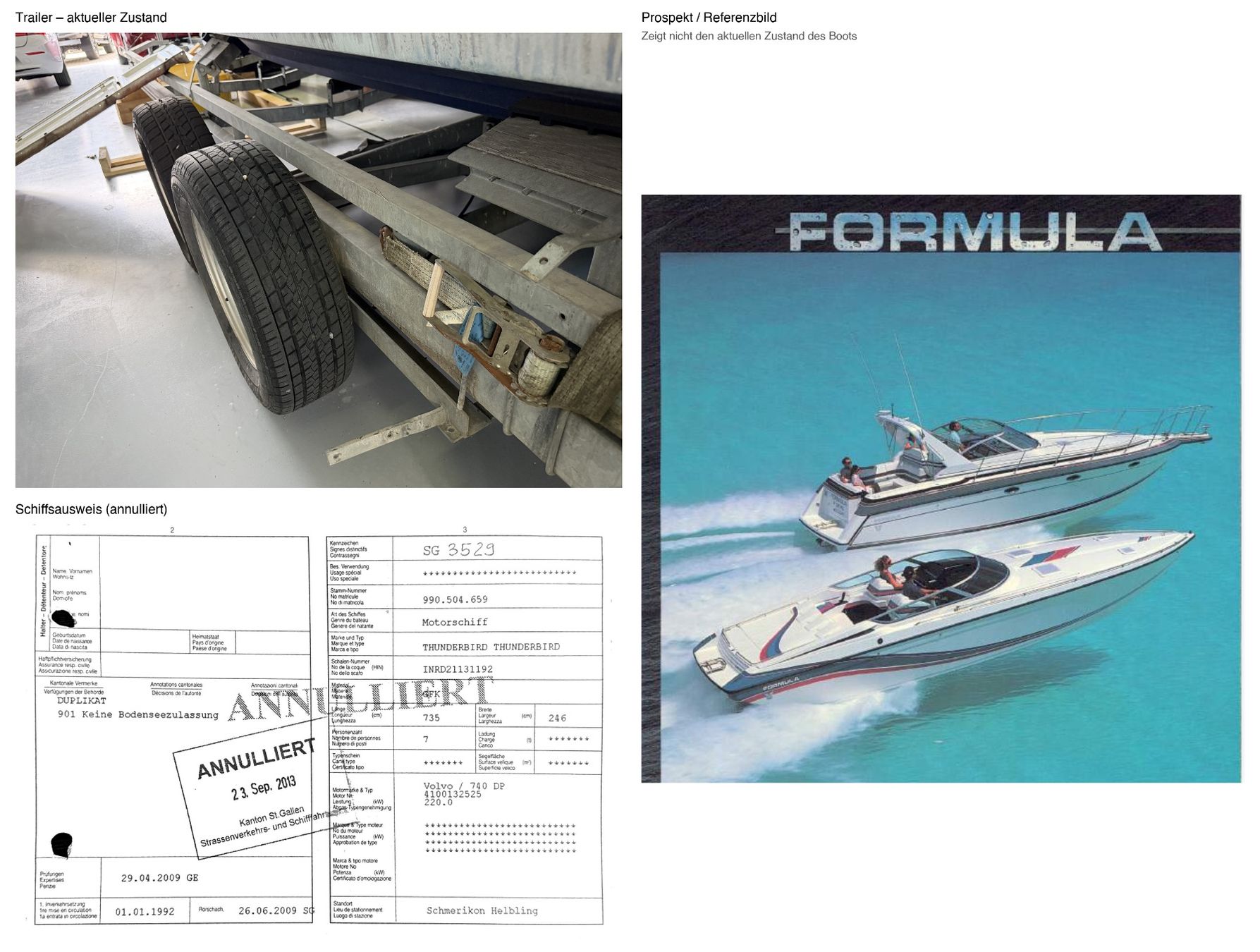 Formula Boote: Motorboot Formula LS 242 Bastlerobjekt mit defektem Trailer – Defekt aus Wil ZH von mcr-trade 9