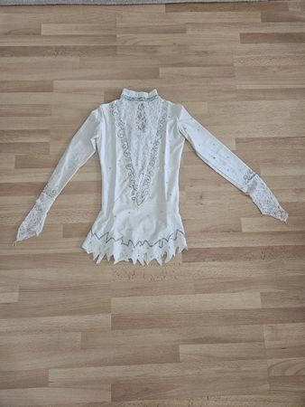 Rhythmische Gymnastik Kleid weiss Spitze Grösse S