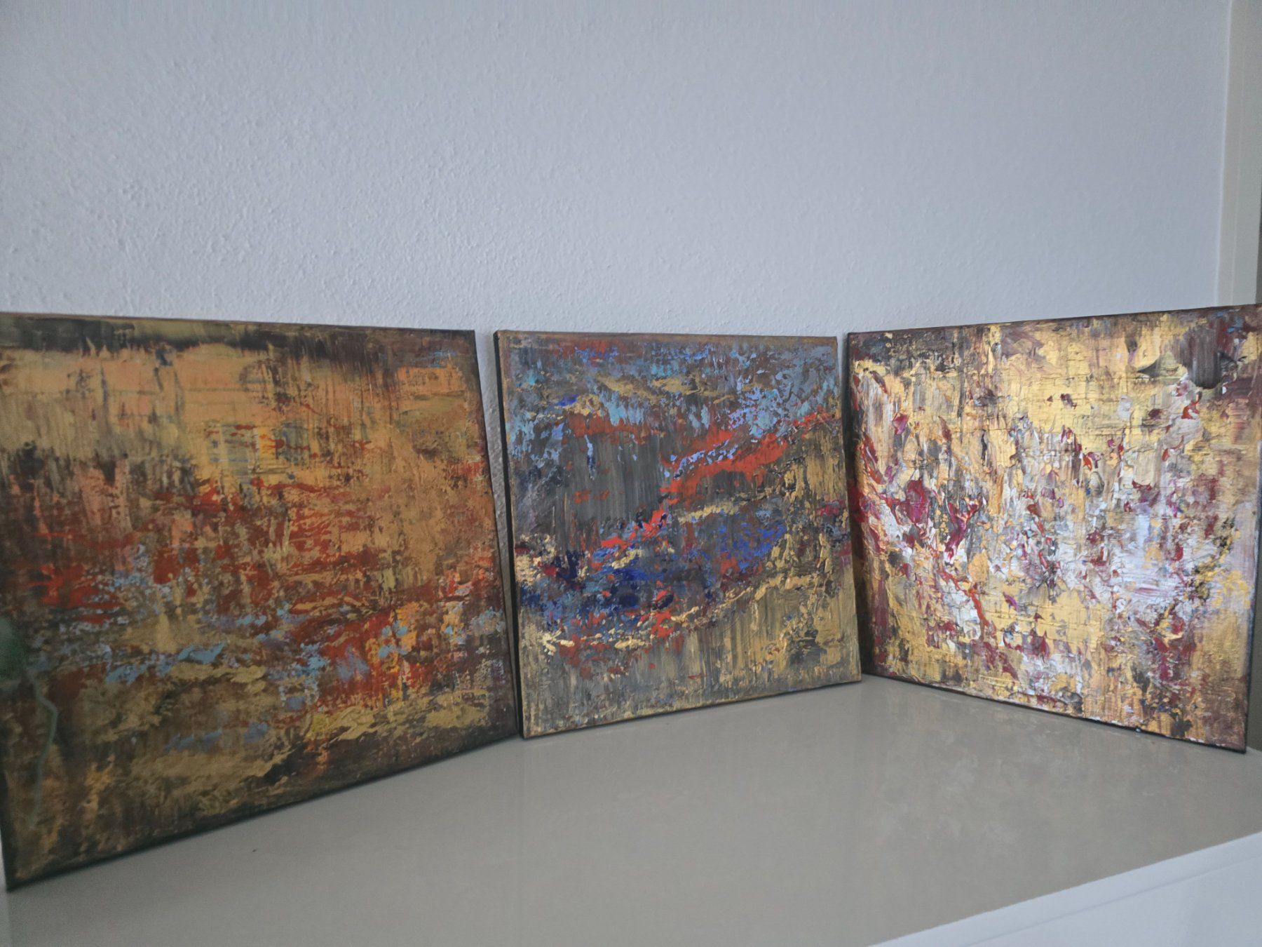 Dipinti: Acrylbilder 40x40 cm mit goldene Farben – Nuovo e nell'imballaggio originale da Beinwil am See venduto da Superchance 1