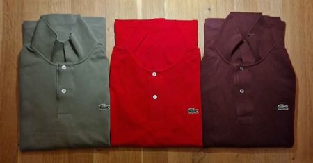 3x Lacoste langarm Poloshirts