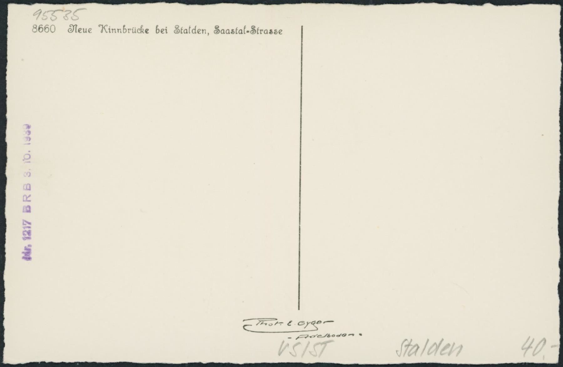 Cartoline postali: VS Stalden – Usato da Schindellegi venduto da leecollect 1
