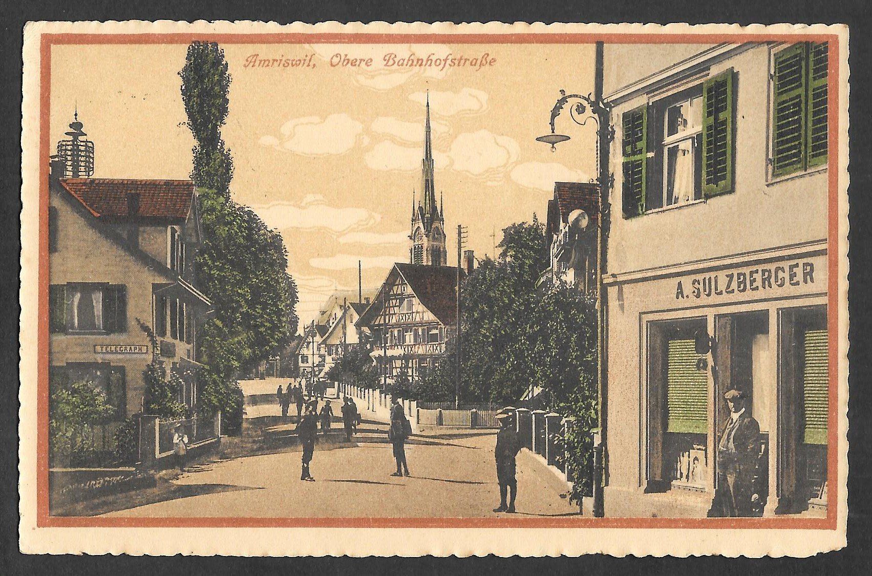 Cartoline postali: Amriswil Obere Bahnhofstrasse mit Postbureau – Usato da Olten venduto da clotaldi
