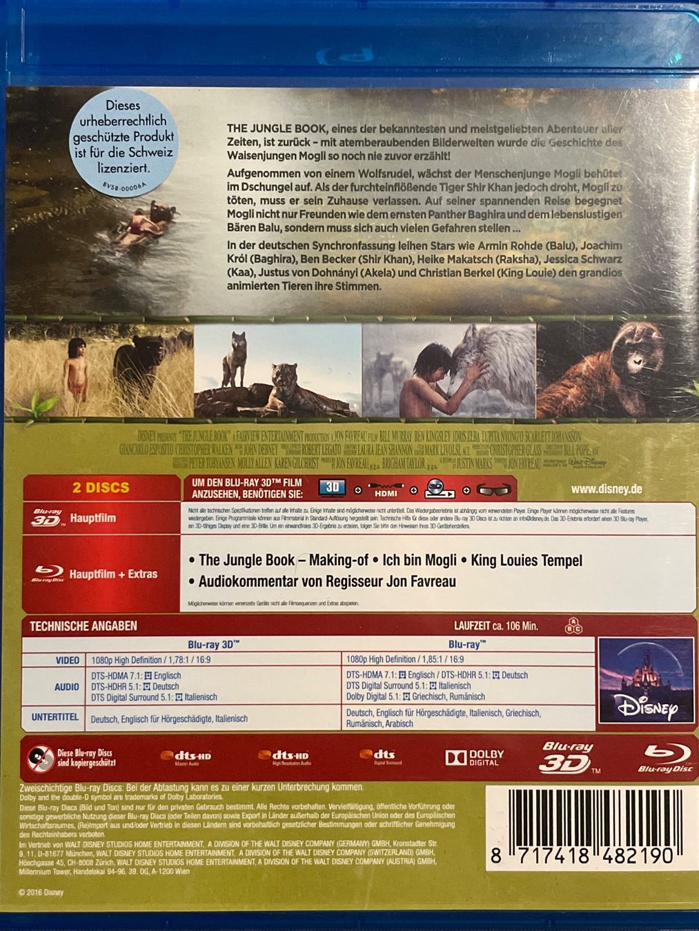 Tutti i DVDs: The Jungle Book  3D   (2016) – Nuovo (secondo la descrizione) da Waldenburg venduto da Gonzo8 1