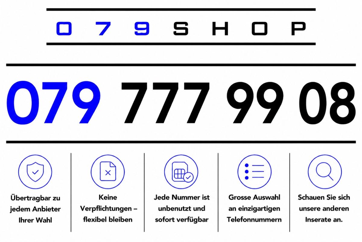 Swisscom Carte Prepayée: Swisscom Prepaid Premium Nummer – Neuf avec emballage d'origine à Rotkreuz par 079shop