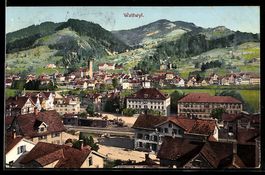 AK Wattwyl, Totale aus der Vogelschau