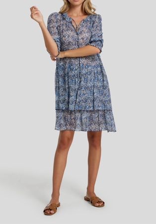 PAULINE  Kleid mit Volants und Flower-Print G.34