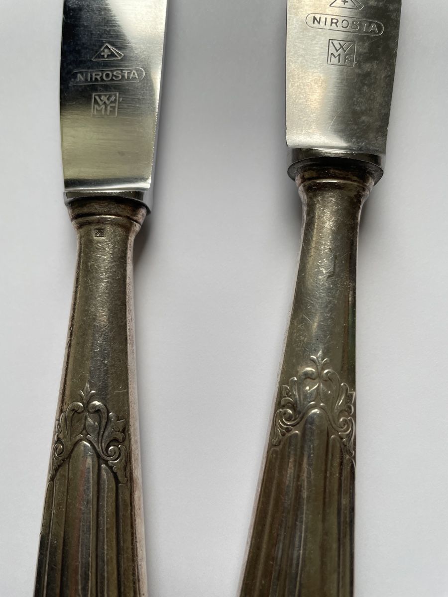 WMF Posate: Zwei defekte Messer WMF-Serie Fächer – Difettoso da Adligenswil venduto da Treegarden 3