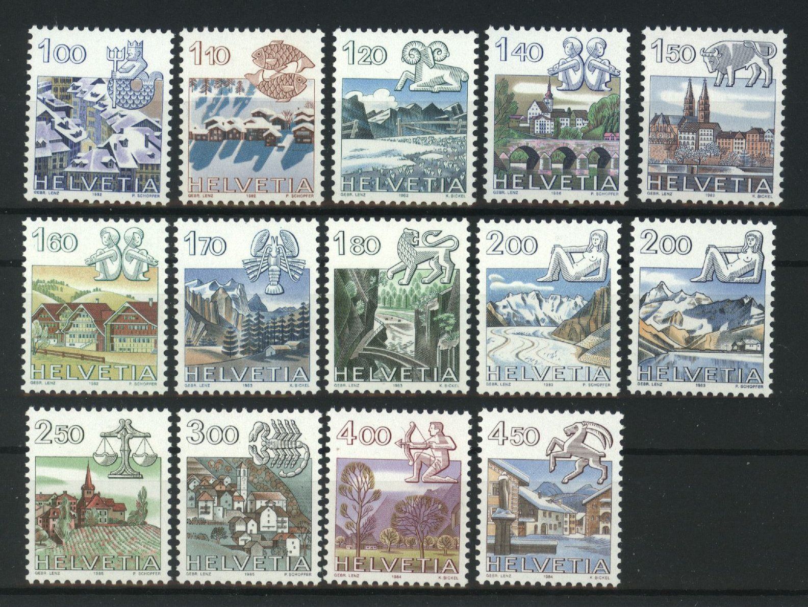 Tutti i francobolli: 1982–1986, Tierkreiszeichen ** (1) – Usato da Willisau venduto da Vollstempel