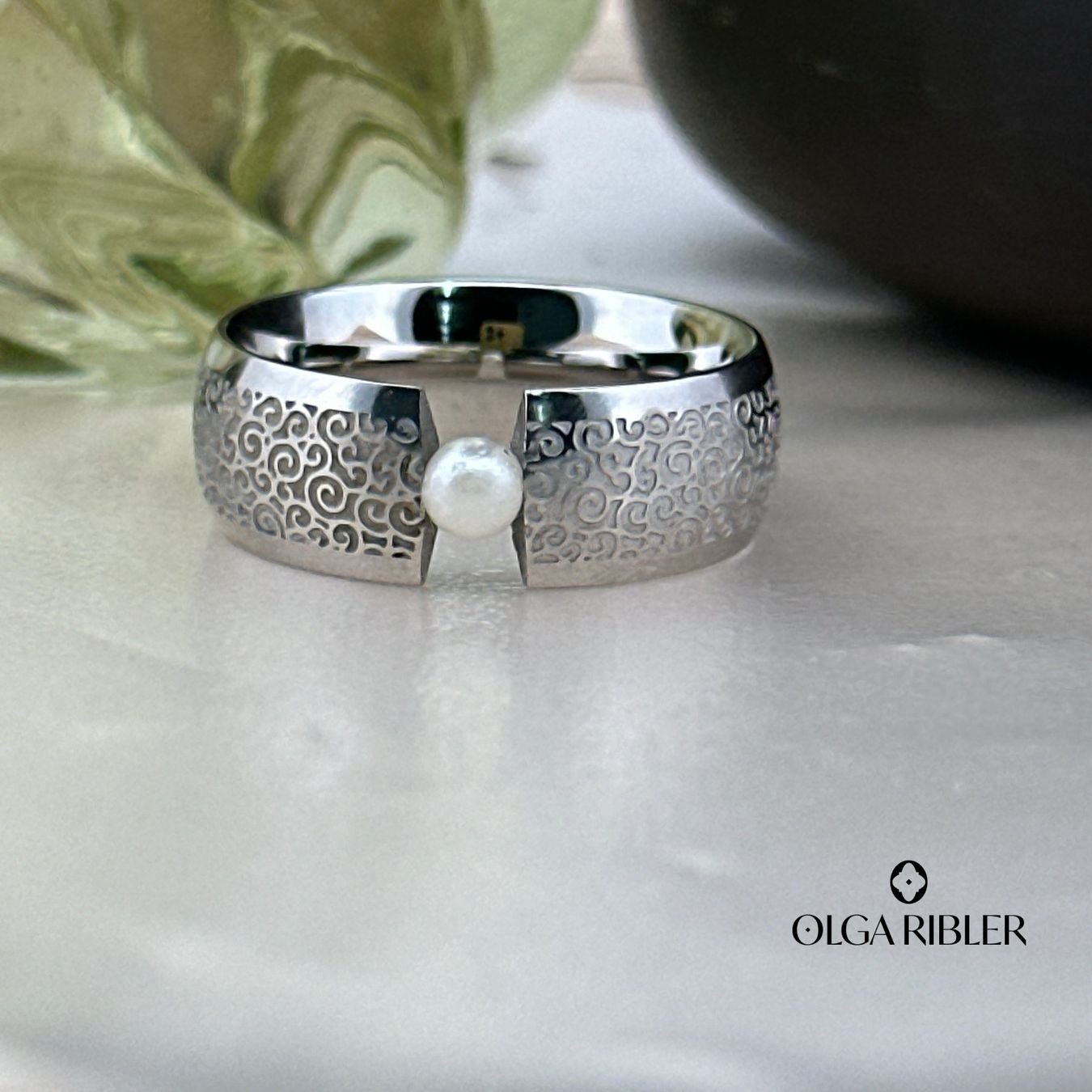 Olga Ribler Anelli: Edelstahl Perlen Ring Grösse 60 – Nuovo (secondo la descrizione) da Luzern venduto da Schmuckoutlet 6