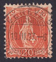 86A, Stehende Helvetia mit Vollstempel GENEVE GE