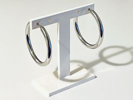 Creole Earrings 18K 750 White Gold - Like New!