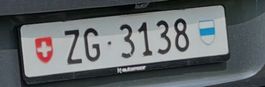 Kontrollschild / Autokennzeichen / Autonummer ZG 3138