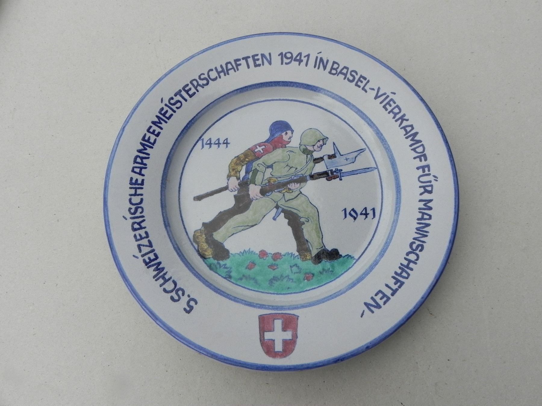 Piatti: Militär Armee Meisterschaft 1941 Basel – Usato da Siebnen venduto da krimsie
