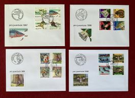 Pro Juventute Ersttagsbriefe FDC 1997, 1998, 1999, 2000