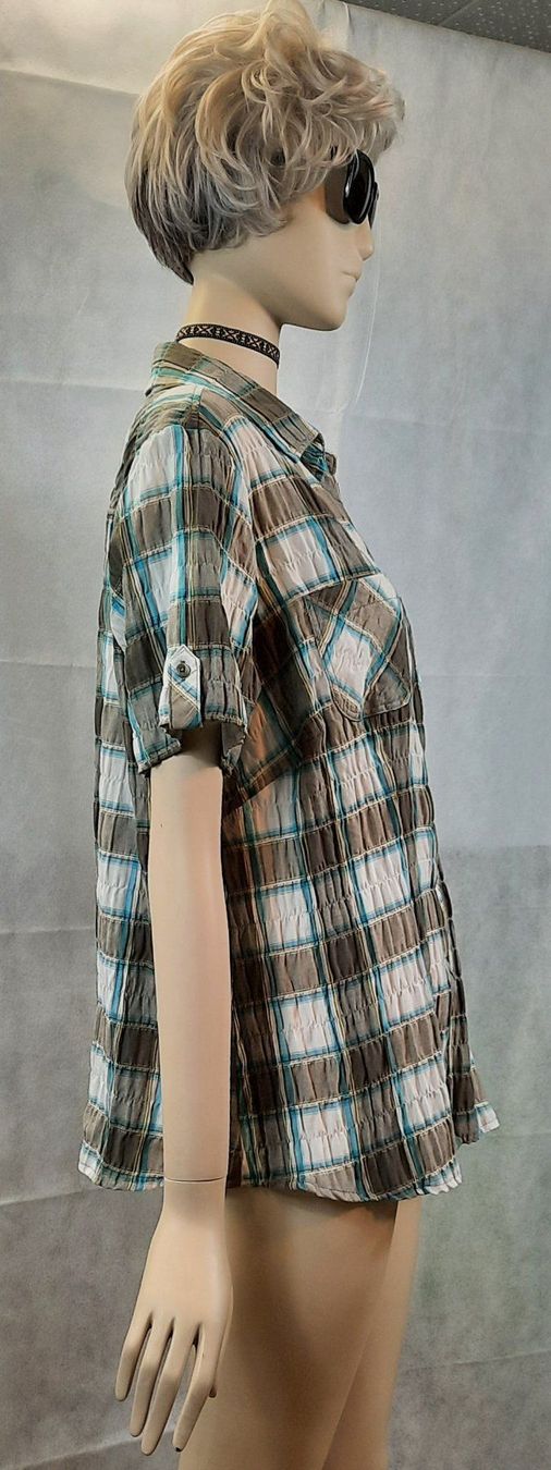 C&A Camicette: C&A Kariert Kurzarm Blusen Gr.46 – Nuovo (secondo la descrizione) da Seuzach venduto da VT-Collections2 2