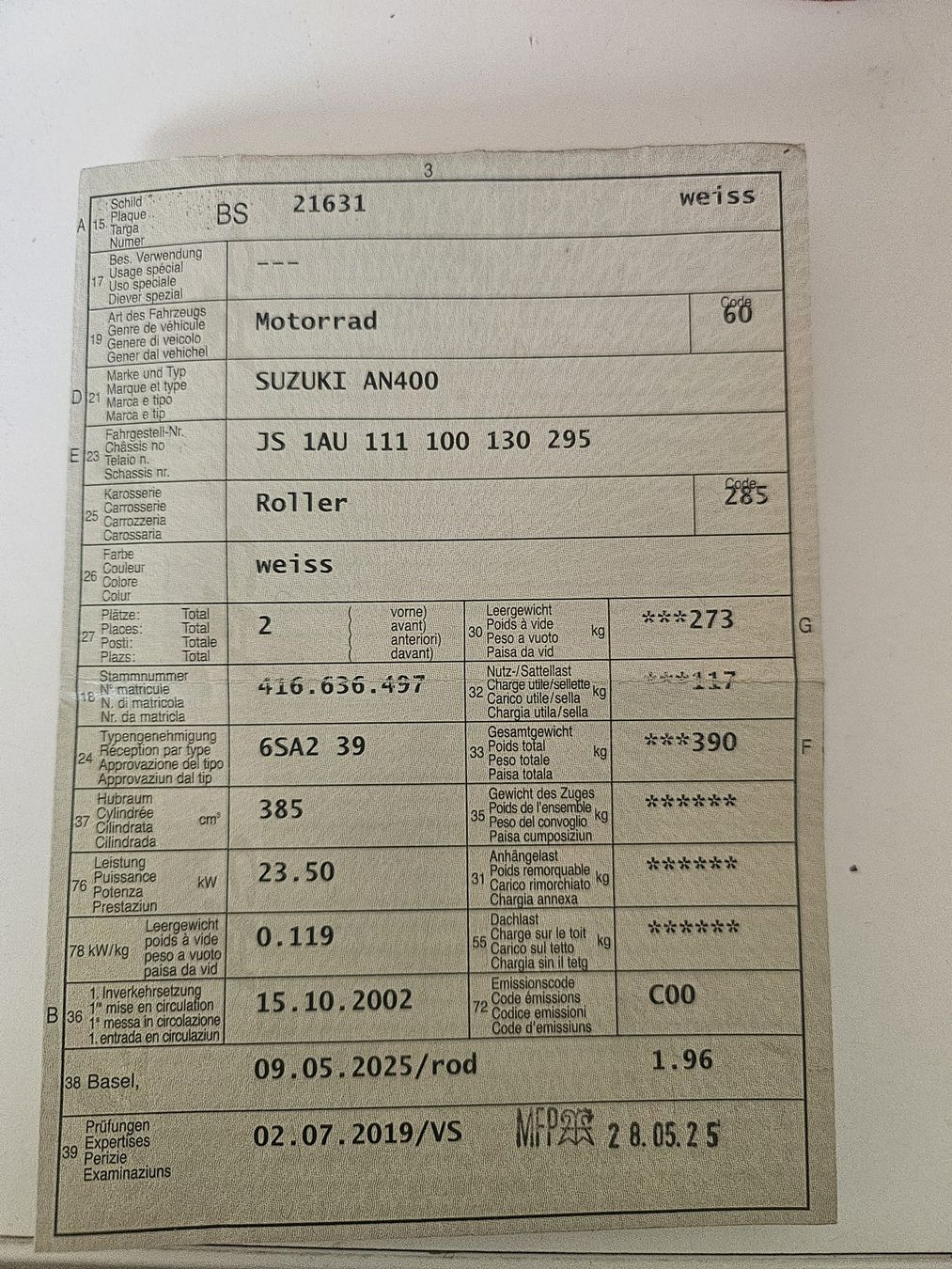 Suzuki Strada: Suzuki Burman AN400 – Usato da Riehen venduto da jsr_qq5b 6