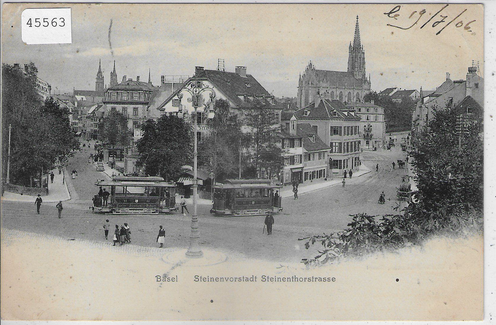 Cartoline postali: Basel - Steinenvorstadt Steinenthorstrasse - Tram – Usato da Ettingen venduto da Kartenplanet