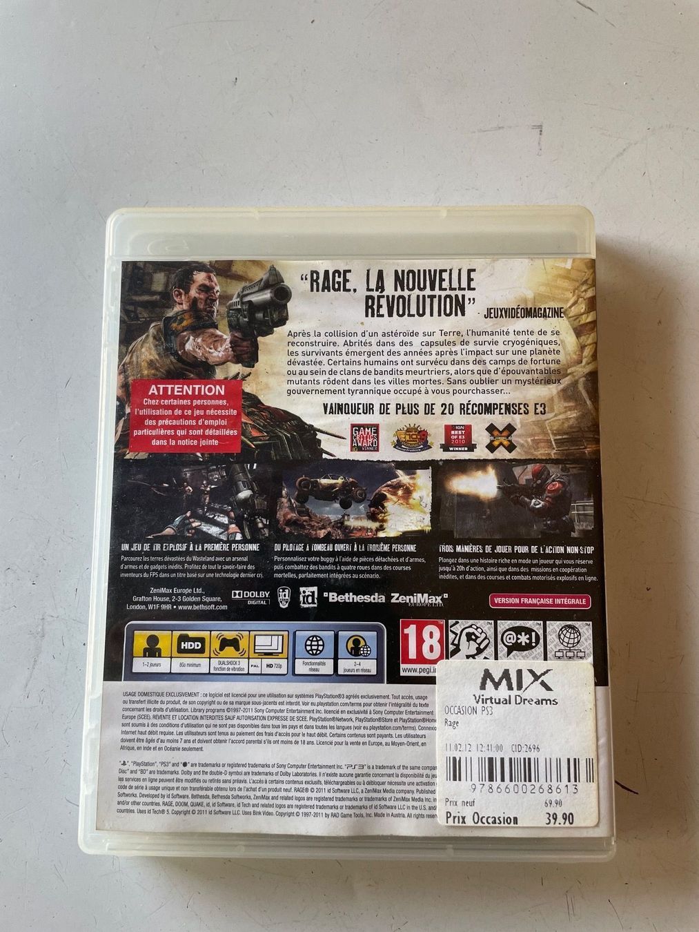 Spiele: PS3 rage – Gebraucht aus moudon von faucheur2 1