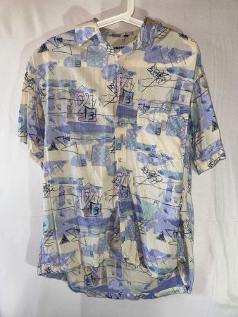 Kreativ gemusterte Vintage Bluse von Express Wear Gr. M