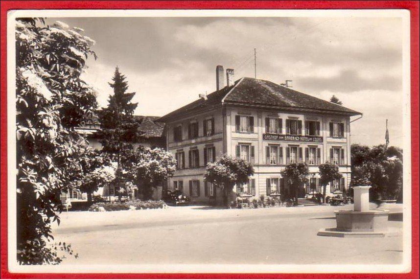 Cartoline postali: MÜNCHENBUCHSEE HOTEL BÄREN – Usato da Grüningen venduto da Kartenlaube