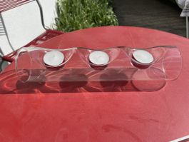 Teelichthalter für 3 Teelichter aus Glas