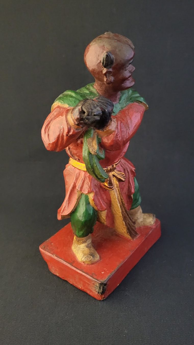 Statuette: Asiatischer Kämpfer Holz-Schnitzerei – Usato da Basel venduto da spinne02 5
