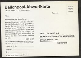 Ballon Bernina 1960 ? Schweiz Steckborn ungebraucht Luftpost