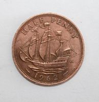 Half Penny Münze von 1962