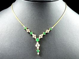Smaragd 0.65c Diamanten 1.0c Collier 18k 40cm *S2290