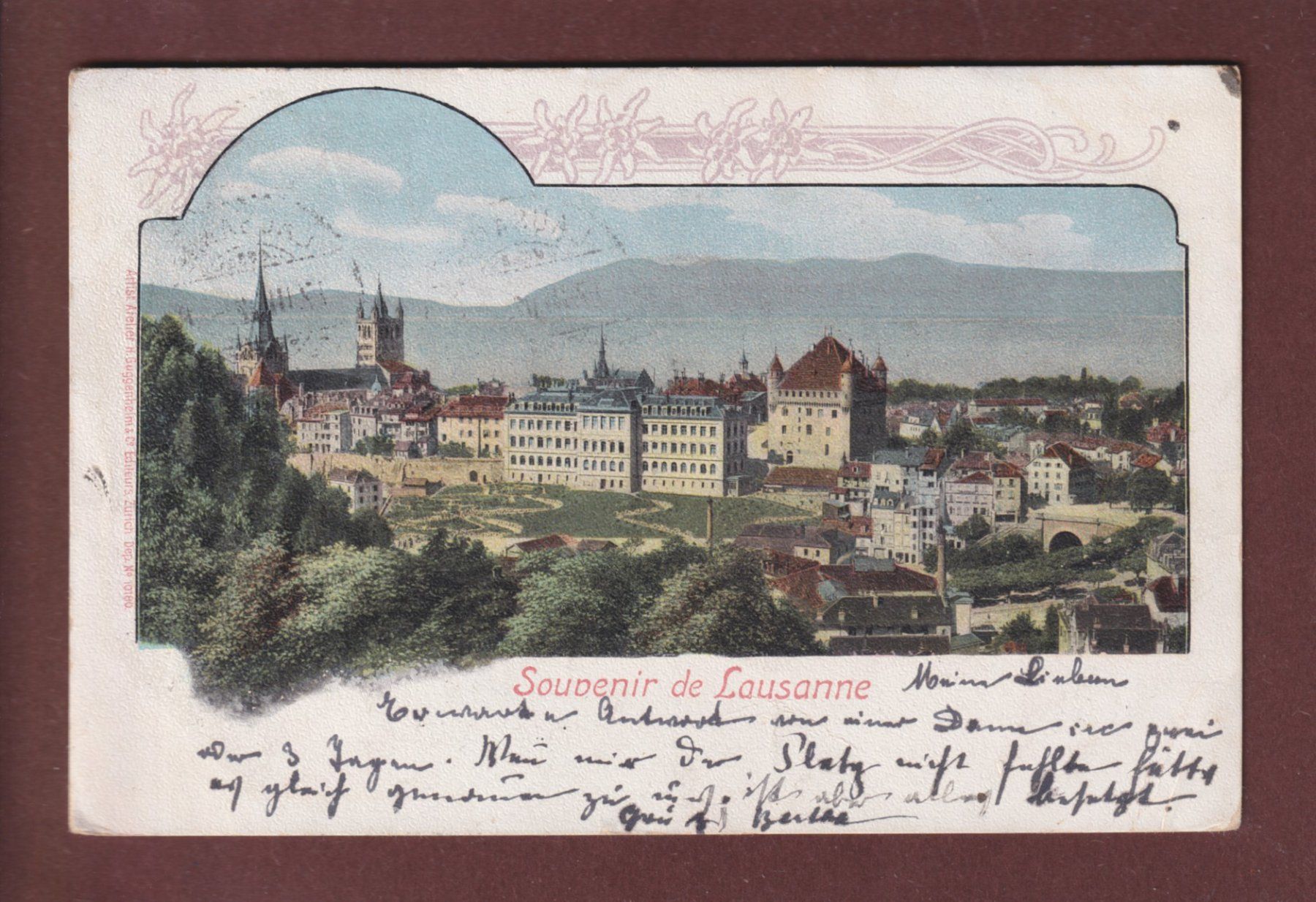 Cartoline postali: Souvenir de LAUSANNE - 1902 // pli d'angle // – Usato da Pully venduto da nicecards