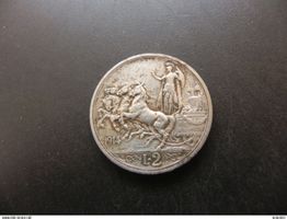Italia Italien 2 Lire 1914 Silber
