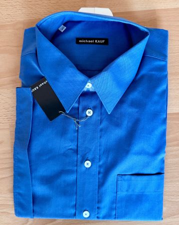 Hemd - MICHAEL KAUF - Kurzarm blau Gr. 45 NEU
