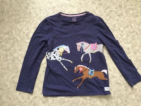 Langarmshirt Joules dunkelblau Pferdemotiv Grösse 134/140