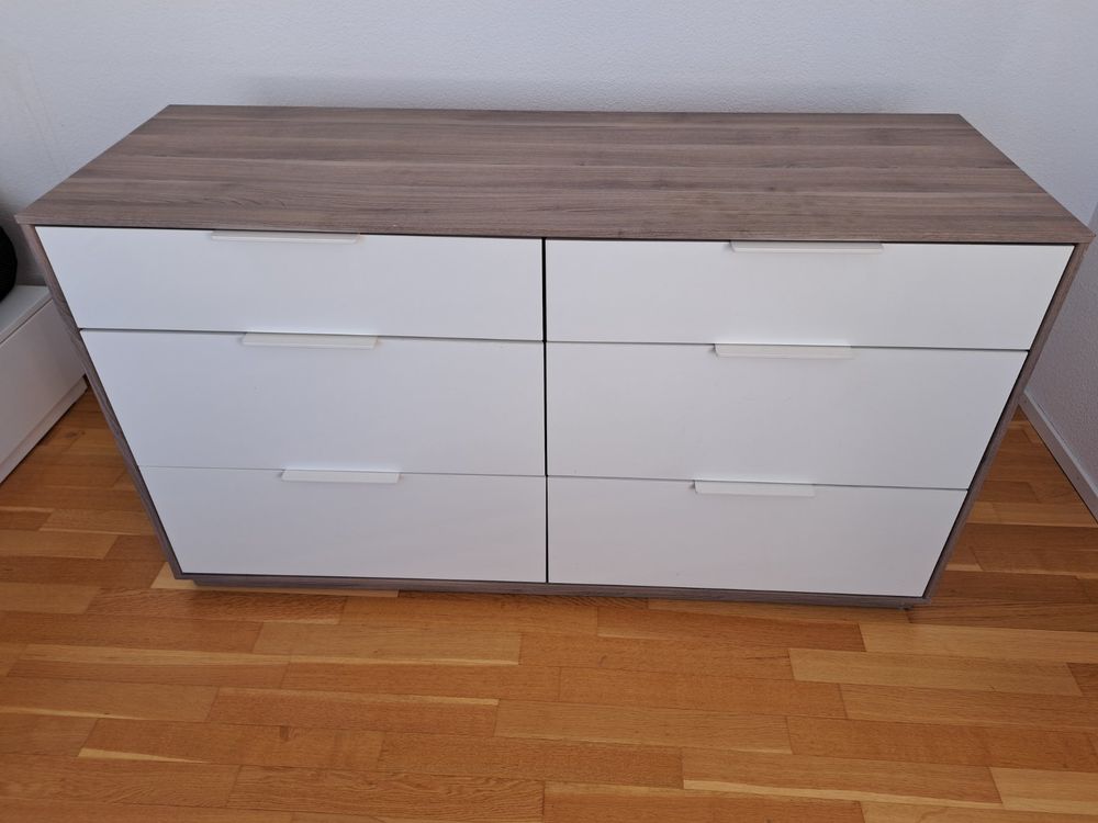 FEEOHOME Schubladenschrank Mit 6 Schubladen - Holz Kommode Für Schlafzimmer & Wohnzimmer