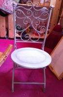 Vintage Deko Klapp Stuhl Metall grau Shabby Chic für Puppen