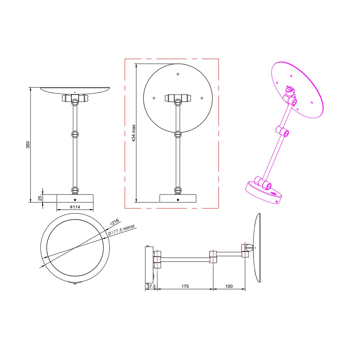 Lampade: LED Wandspiegel, 3fach, IP44, Dimmbar – Nuovo (secondo la descrizione) da Kreuzlingen venduto da Smart-Light 3