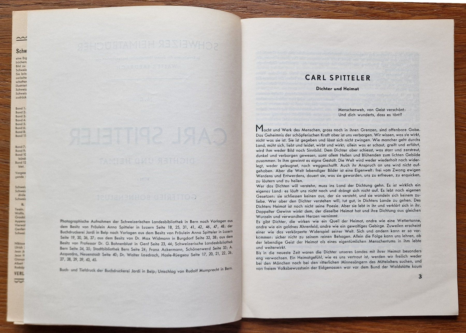 Bücher: Bohnenblust, Gottfried:   Carl Spitteler – Gebraucht aus Röthenbach i. E. von Heureka5 3